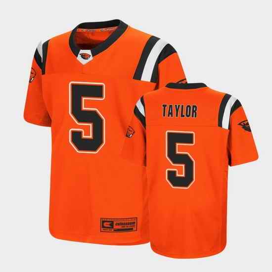 Men Oregon State Beavers Kolby Taylor Replica Orange College Football Jersey